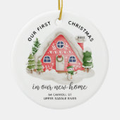 Unser erstes Weihnachts-neues Haus Keramik Ornament (Vorne)