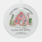 Unser erstes Weihnachts-neues Haus Ornament Aus Glas (Vorderseite)