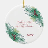 Unser erstes Weihnachts-neues Zuhause Custom Foto  Keramik Ornament (Hinten)