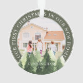 Unser erstes Weihnachts-neues Zuhause-Foto Ornament (Rückseite)