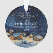 Unser erstes Weihnachts-neues Zuhause-Foto Rustika Ornament (Vorderseite)