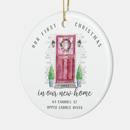 Unser erstes Weihnachts-New House-Keramik-Ornament Keramik Ornament (Links)