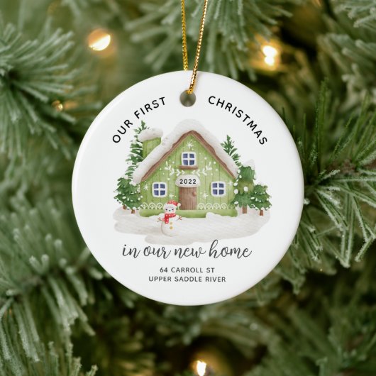 Unser erstes Weihnachts-New House-Keramik-Ornament Keramik Ornament (Baum)