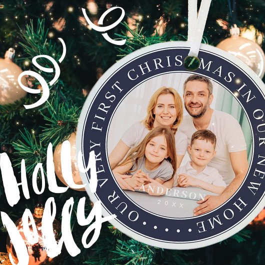 Unser erstes Weihnachts-New Zuhause Modern Family  Ornament Aus Metall