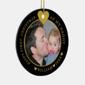 Unser erstes Weihnachts-Papa und Baby-Foto Keramik Ornament (Rechts)