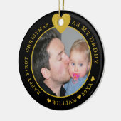 Unser erstes Weihnachts-Papa und Baby-Foto Keramik Ornament (Links)