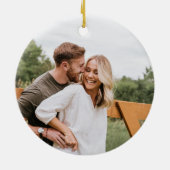 Unser erstes Weihnachts-Red Dople-Foto-Keepake Keramik Ornament (Hinten)