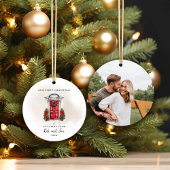 Unser erstes Weihnachts-Red Dople-Foto-Keepake Keramik Ornament