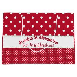Unser erstes Weihnachts Red Polka Dots Couple Cust Große Geschenktüte