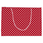Unser erstes Weihnachts Red Polka Dots Couple Cust Große Geschenktüte (Rückseite)