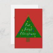 Unser erstes Weihnachts-Rot-Hintergrund Einladung (Vorne/Hinten)