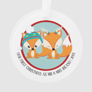 Unser erstes Weihnachts-Rote Fox-Personalisiertes  Ornament