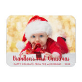 Unser erstes Weihnachts-Rotes Script-Foto Magnet (Horizontal)