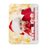 Unser erstes Weihnachts-Rotes Script-Foto Magnet (Vertikal)
