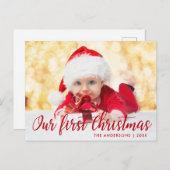 Unser erstes Weihnachts-Rotes Skript-Foto Postkarte (Vorne/Hinten)