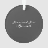 Unser erstes Weihnachts-Script-Hochzeitsskript-Fot Ornament (Rückseite)