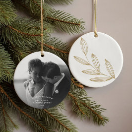 Unser erstes Weihnachts-Sprout-Foto Keramik Ornament