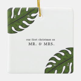 Unser erstes Weihnachts-Tropical-Blätter neu vermä Keramikornament