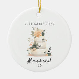 Unser erstes Weihnachts-Verheiratet-Weihnachtsgesc Keramik Ornament