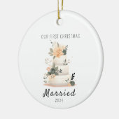 Unser erstes Weihnachts-Verheiratet-Weihnachtsgesc Keramik Ornament (Links)