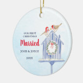 Unser erstes Weihnachts-Verheiratetes Personalisie Keramik Ornament (Links)