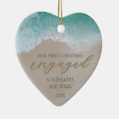 Unser erstes Weihnachts-Verlobt Beach Keramik Orna Ornament (Rechts)