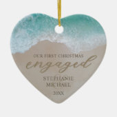 Unser erstes Weihnachts-Verlobt Beach Keramik Orna Ornament (Vorne)