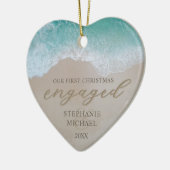 Unser erstes Weihnachts-Verlobt Beach Keramik Orna Ornament (Links)