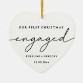 Unser erstes Weihnachts-Verlobt Keepsake Keramik Ornament (Vorne)