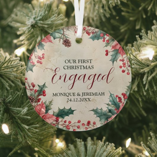 Unser erstes Weihnachts-Verlobt-Keramik-Ornament Ornament Aus Glas (InSitu)