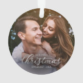 Unser erstes Weihnachts-Verlobt-Silberstreifen-Skr Ornament (Rückseite)