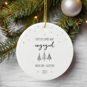 Unser erstes Weihnachts-Verlobt Simple Keramik Ornament