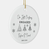 Unser erstes Weihnachts-Verlobtes Geschenk für kun Keramik Ornament (Rechts)