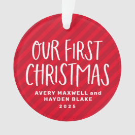 Unser erstes Weihnachts-Zwillingsbabys Rotes Foto Ornament