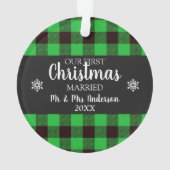 Unser erstes Weihnachtsakrylorische Ornament (Rückseite)