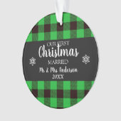 Unser erstes Weihnachtsakrylorische Ornament (Vorderseite)