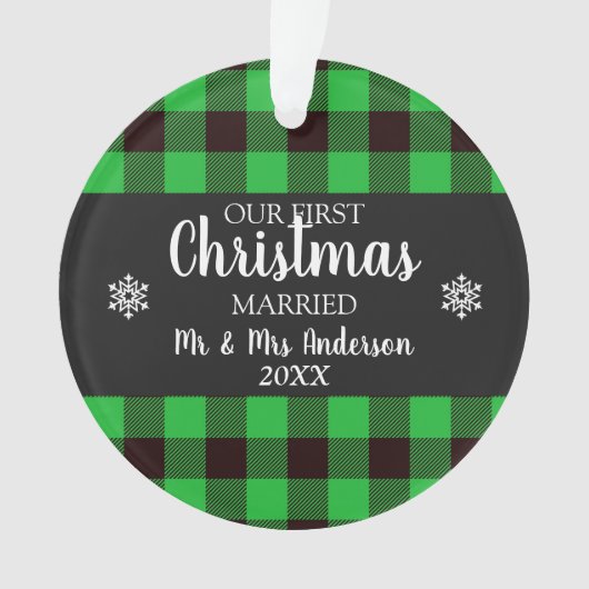 Unser erstes Weihnachtsakrylorische Ornament (Vorderseite)