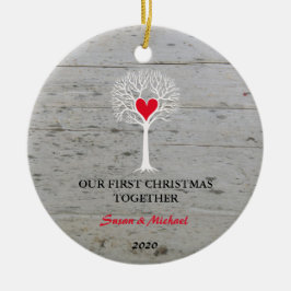 Unser erstes Weihnachtsbaumholz zusammen mit Liebe Keramik Ornament