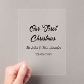 Unser erstes Weihnachtsdatum - Herr und Frau - Acryleinladungen (Insitu (Handheld))