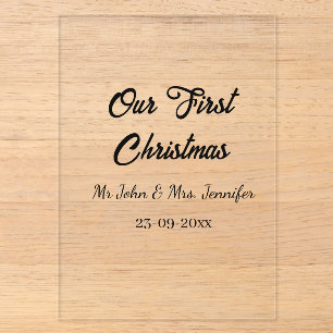 Unser erstes Weihnachtsdatum - Herr und Frau - Acryleinladungen