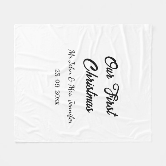 Unser erstes Weihnachtsdatum - Herr und Frau - Fleecedecke (Vorderseite (Horizontal))