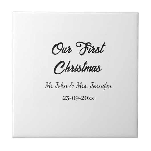 Unser erstes Weihnachtsdatum - Herr und Frau - Fliese (Vorderseite)