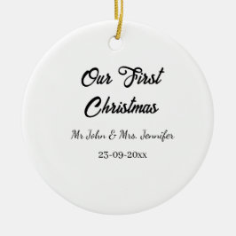 Unser erstes Weihnachtsdatum - Herr und Frau - Keramik Ornament