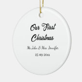 Unser erstes Weihnachtsdatum - Herr und Frau - Keramik Ornament (Links)