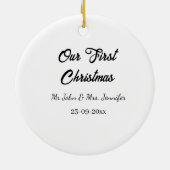 Unser erstes Weihnachtsdatum - Herr und Frau - Keramik Ornament (Hinten)