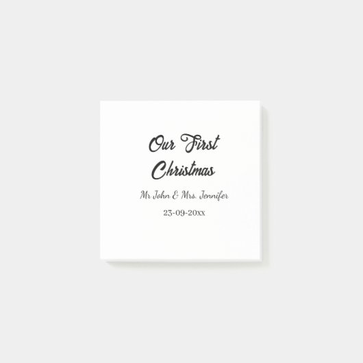Unser erstes Weihnachtsdatum - Herr und Frau - Post-it Klebezettel (Vorderseite)