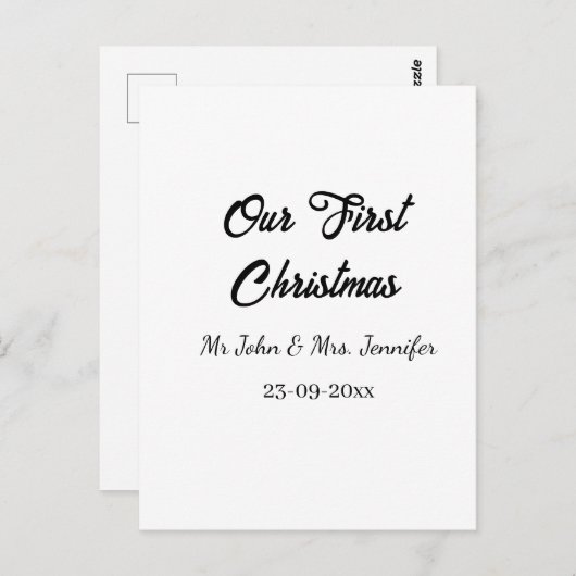 Unser erstes Weihnachtsdatum - Herr und Frau - Postkarte (Vorne/Hinten)
