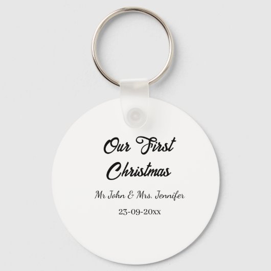 Unser erstes Weihnachtsdatum - Herr und Frau - Schlüsselanhänger (Vorderseite)