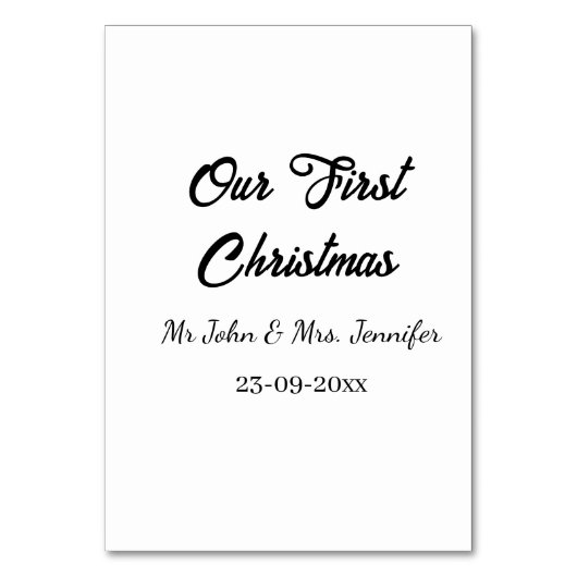 Unser erstes Weihnachtsdatum - Herr und Frau - Tischnummer (Rückseite)