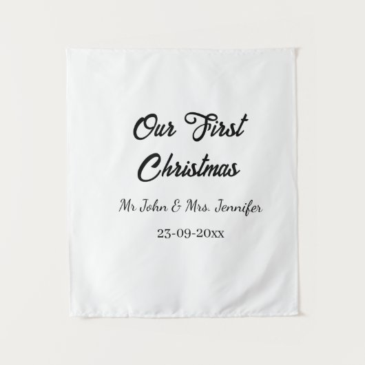 Unser erstes Weihnachtsdatum - Herr und Frau - Wandteppich (Vorderseite)